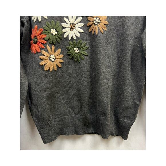 YAL New York Gerbera Western Cottage Daisy Woman Knit Sweater Size Small - Picture 7 of 10